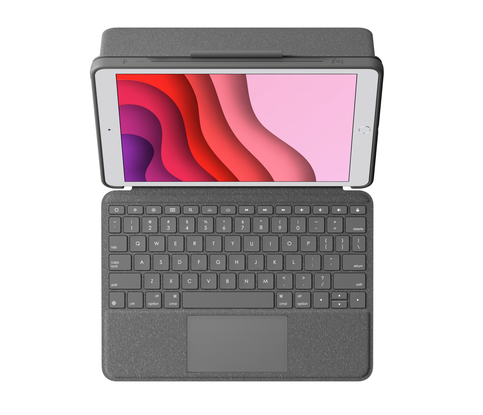 Logitech Tastatur Combo Touch - Tastatur und Foliohülle - mit Trackpad - hintergrundbeleuchtet - Apple Smart connector Deutsch - Graphite