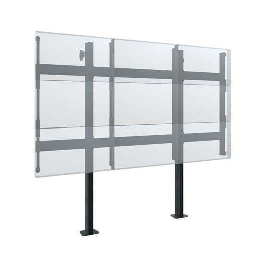Glaswindschutz, Sichtschutzwand, transparentes Glas, Metallpfosten, mehrteilig
