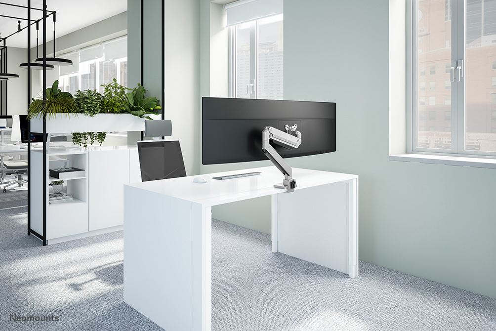 Neomounts Select Tischhalterung Für Curved Monitore - Klemme /Bolzen - 18 kg - 25,4 cm (10") - 124,5 cm (49") - 100 x 100 mm - Silber