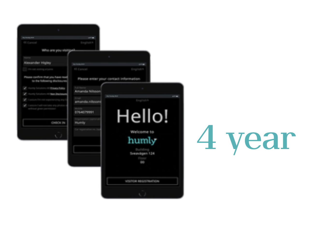 smartphones, mobile app, Willkommensbildschirm, Hello!, 4 Jahre