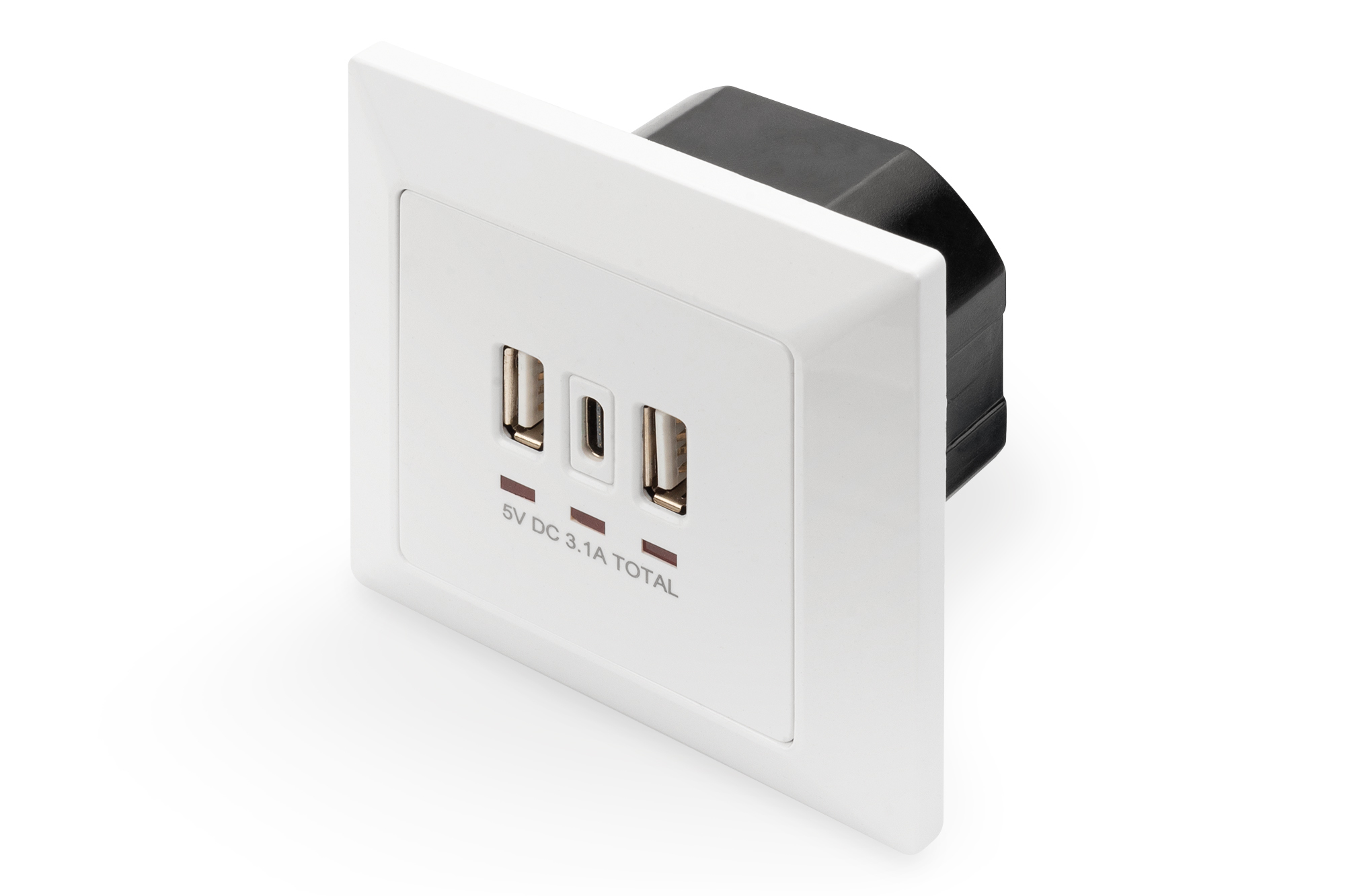 USB-Ladegerät, Wandsteckdose, USB-Anschlüsse, 3,1 A insgesamt, weiße Platte