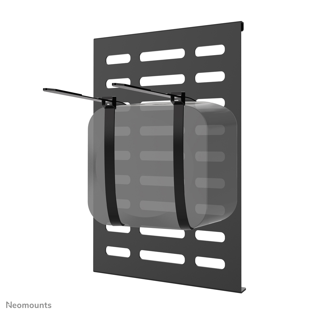 Wandhalterung, Montageplatte, transparente Abdeckung, schwarzes Metall, Langlochmuster
