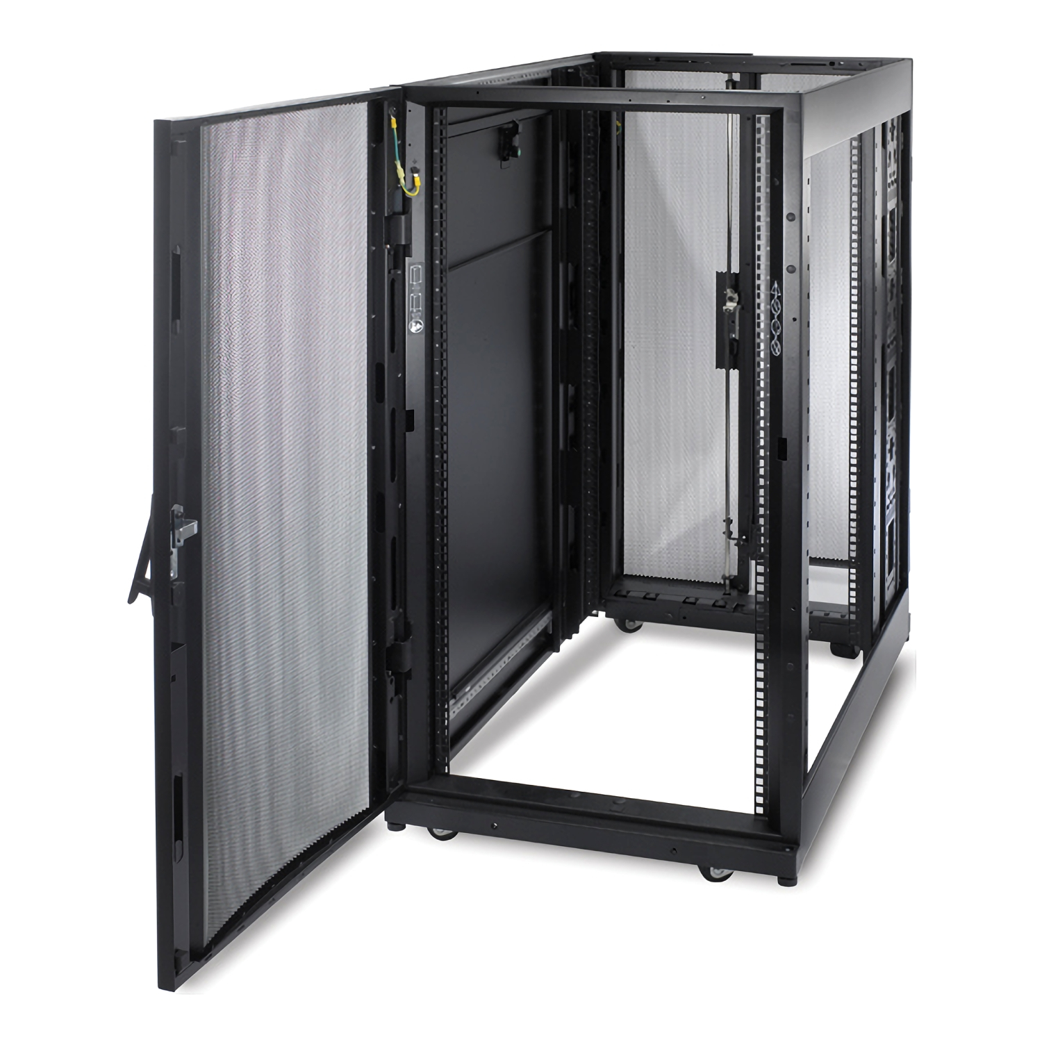 Serverrack, Netzwerkrack, Schrank, Metallrahmen, Rollen