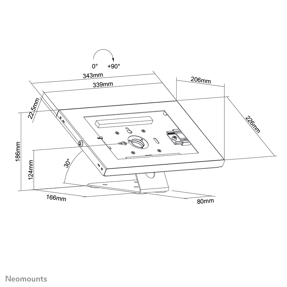 Neomounts Tisch-/Wandhalterung für Tablets - -25,4 mm (-1 Zoll) - -25,4 mm (-1 Zoll) - Weiß - 90 Grad  - -1 kg - Tisch/Bank