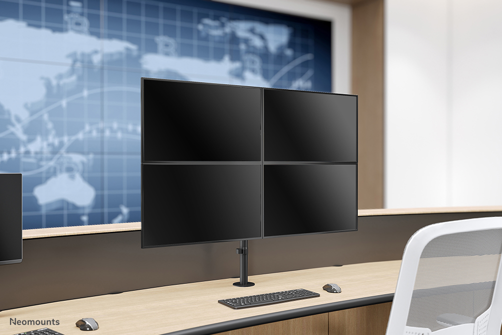 Neomounts Monitor-Tischhalterung - Klemme /Bolzen - 6 kg - 33 cm (13") - 81,3 cm (32") - 100 x 100 mm - Schwarz