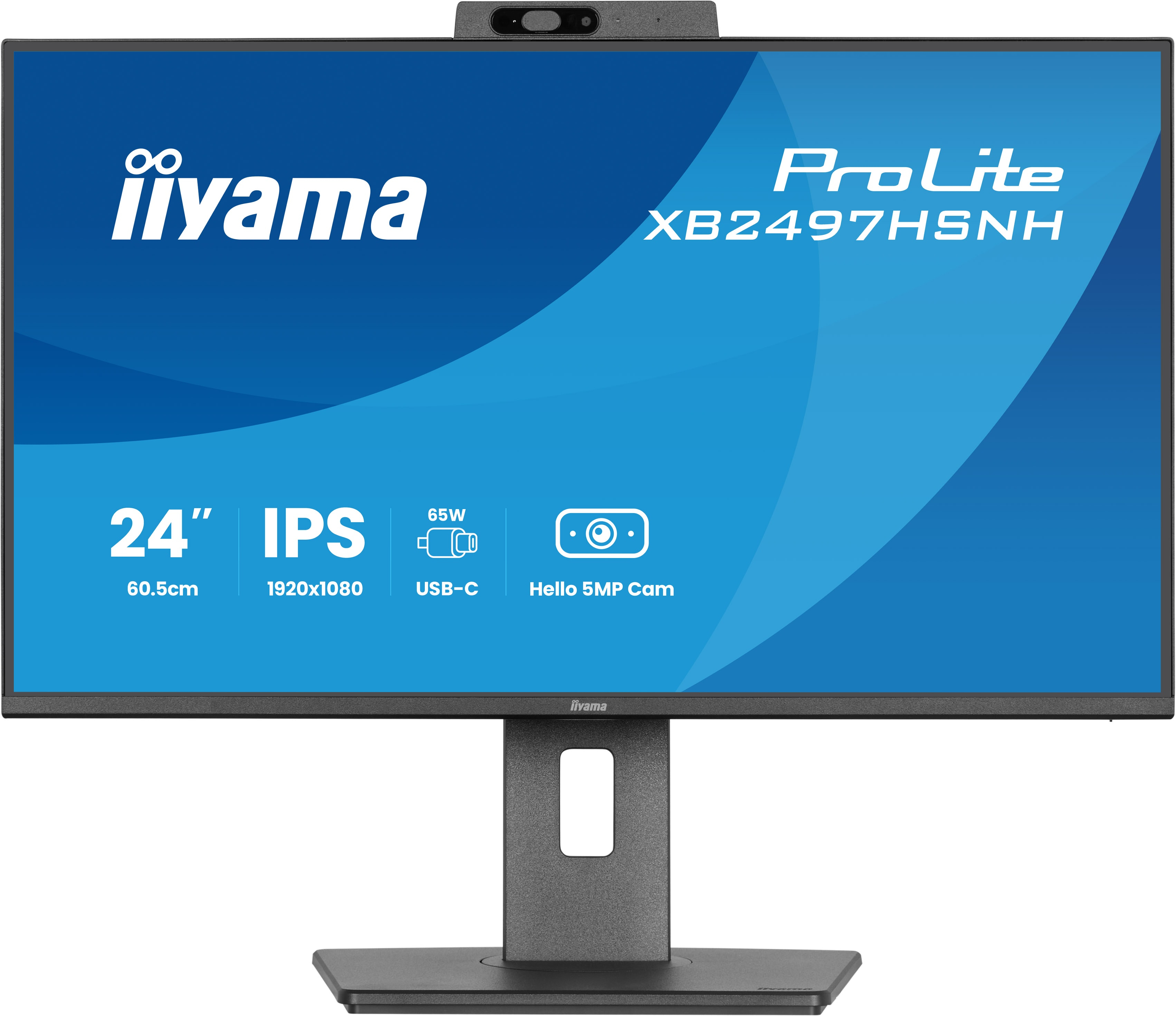 24 Zoll, IPS, USB-C, Hello Kamera, Monitorständer