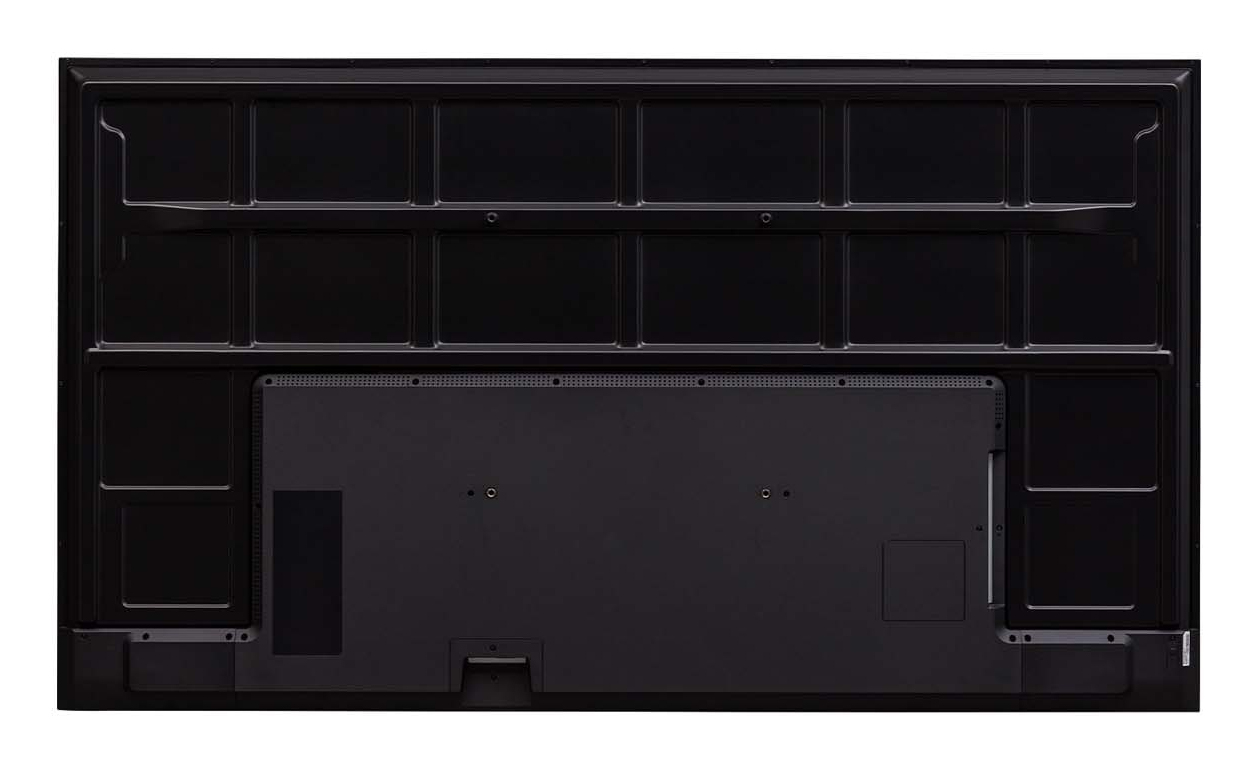 fernseher rückseite, monitor rückenansicht, display panel, anschlüsse versteckt, große rückenabdeckung