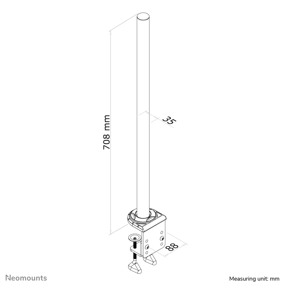Neomounts FPMA-D935POLE Verlängerungsrohr für Monitorarm - H 70 cm Neomounts FPMA-D935POLE Verlängerungsrohr für Monitorarm - H 70 cm