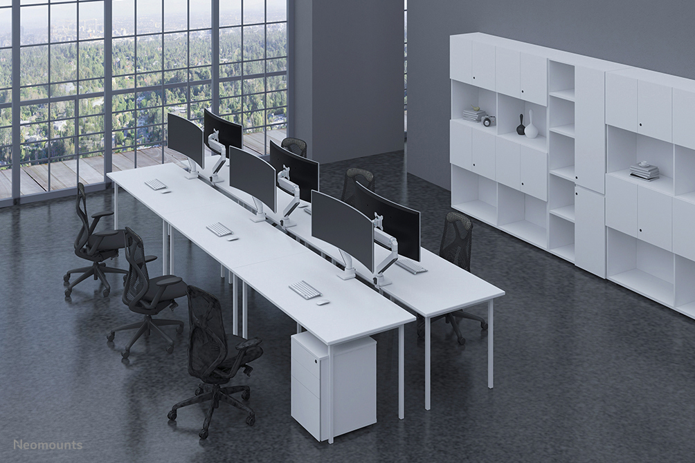 Neomounts Select Tischhalterung Für Curved Monitore - Klemme /Bolzen - 18 kg - 25,4 cm (10 Zoll) - 124,5 cm (49 Zoll) - 100 x 100 mm - Weiß