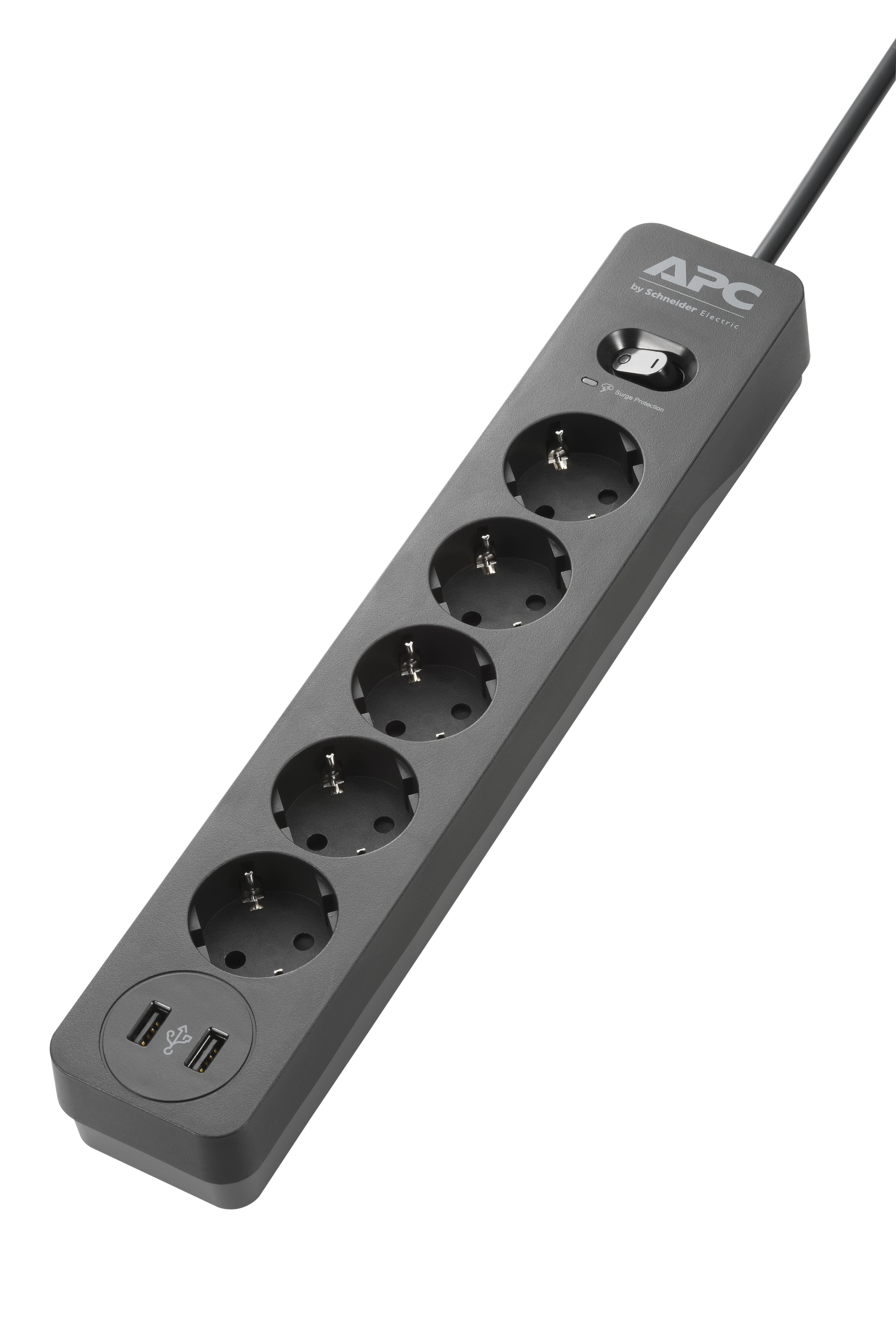 APC Essential SurgeArrest 5 Ausgänge 2 USB-Anschlüsse Schwarz