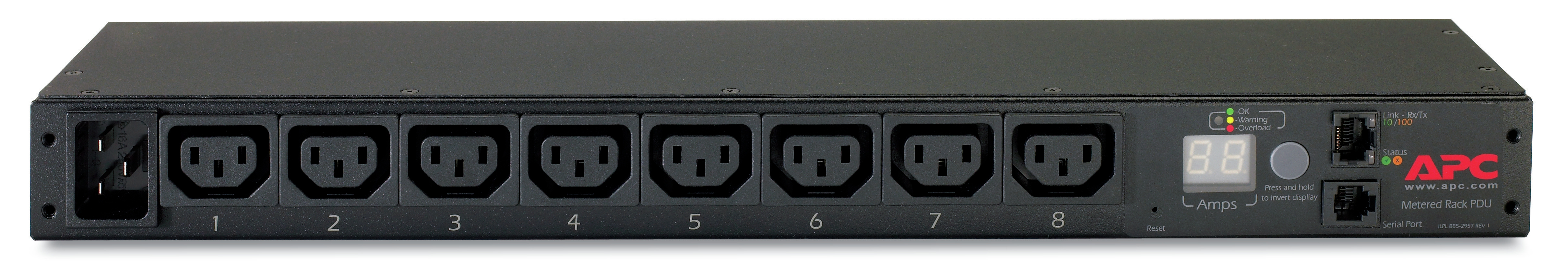 APC AP7821B - RACK PDU, METERED, 1U, 16A, 208/230V, (8) C13