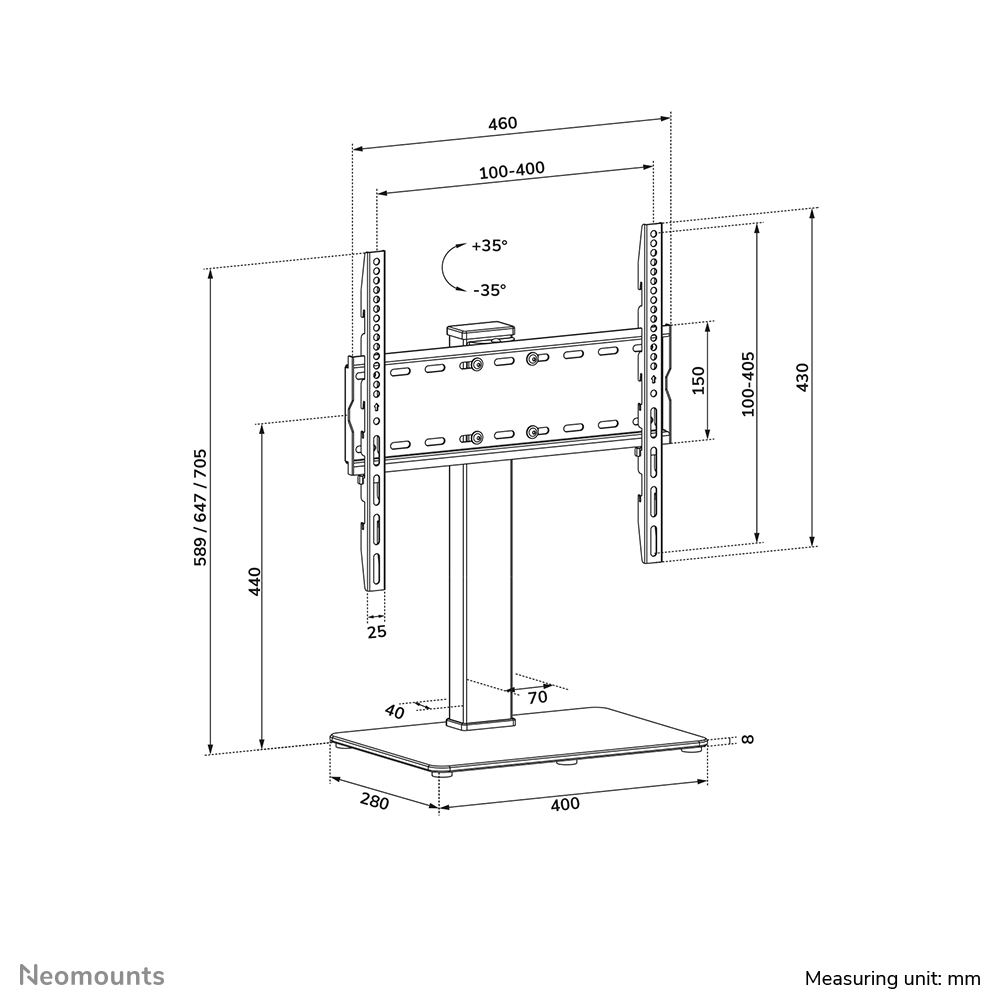 TV-Monitor-Ständer, Wand-Montage, Monitorarm, Metall-Rahmen, Schreibtisch-Basis
