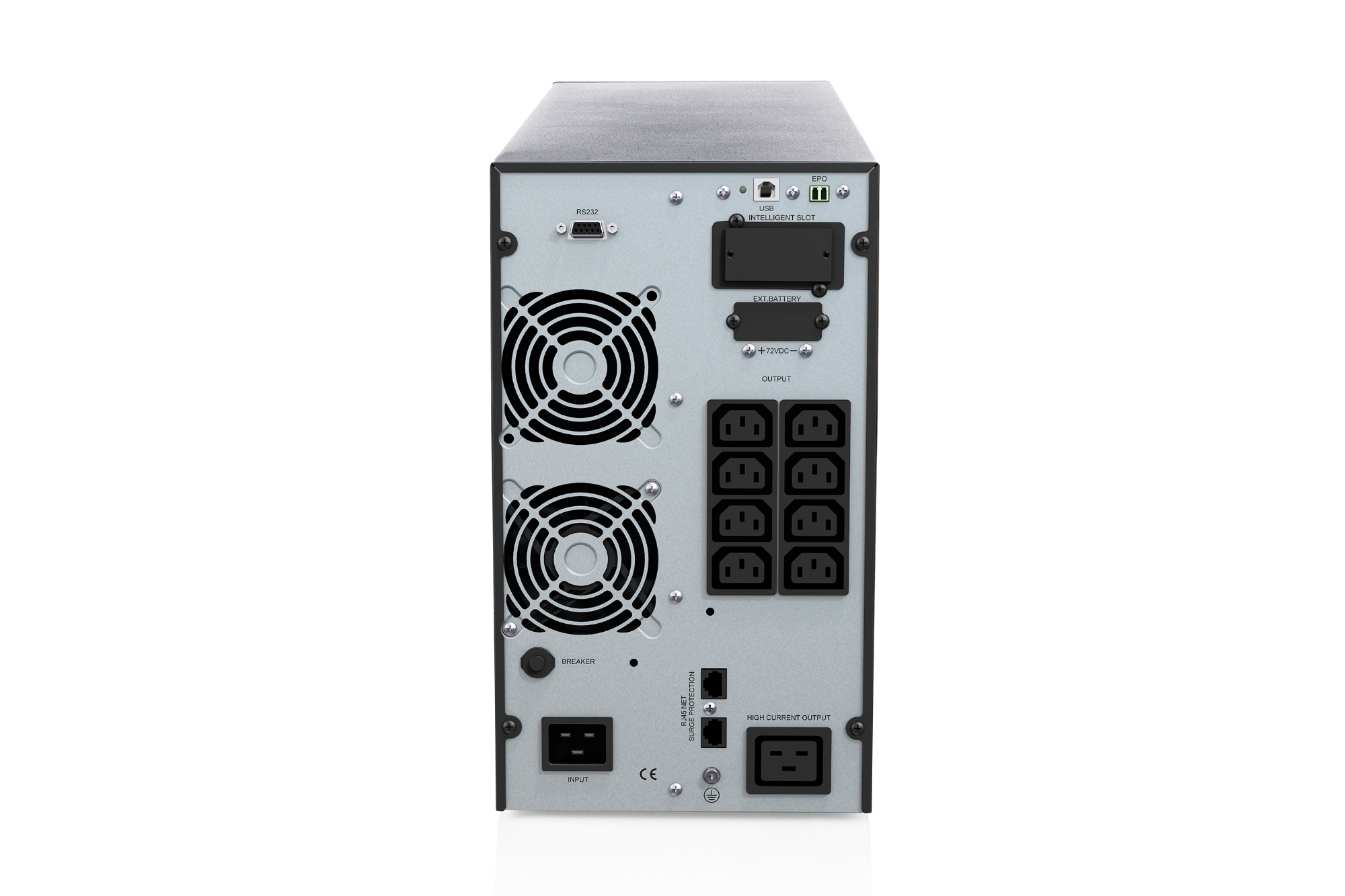 Server-Backplane, Power Supply, UPS, AC Outlets, Cooling Fans