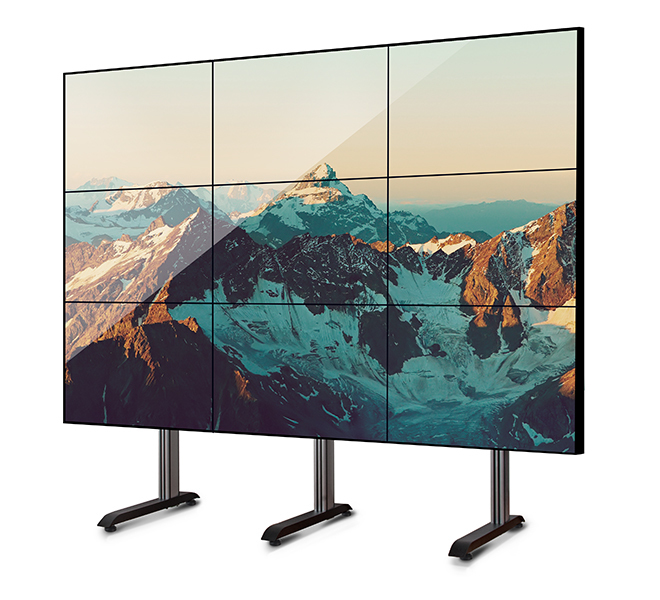 B-TECH SYSTEM X - 3 x 3 Universal Freestanding Videowall Mounting System with Micro-Adjustment for 46-55" Displays BT8370-3x3/BS