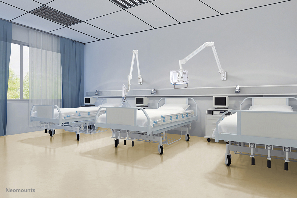 Krankenhausbett, Pflegebett, Krankenhauszimmer, Patientenbett, Rollstuhlstütze