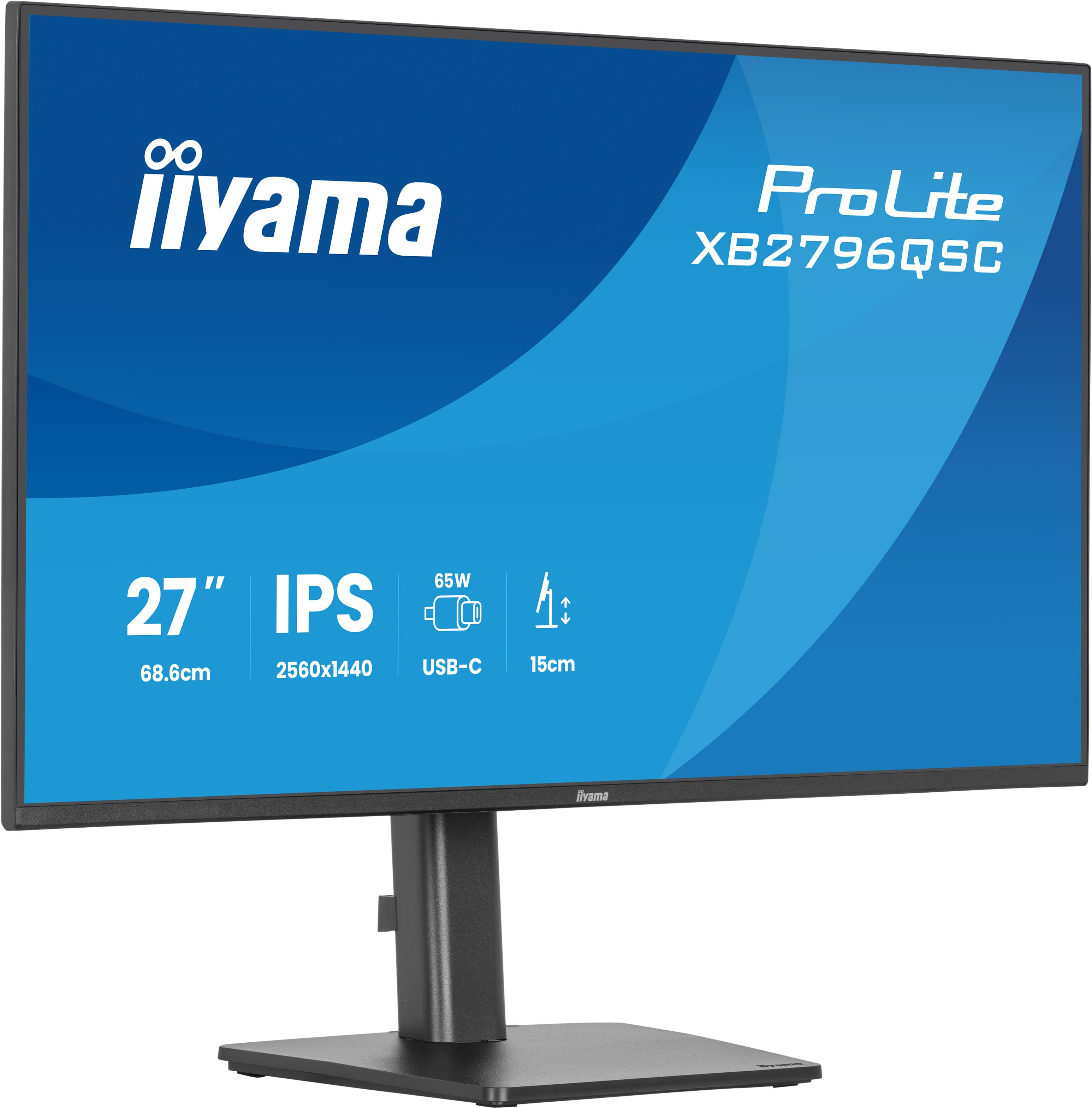 27 Zoll, IPS, Monitor, USB-C, Schreibtischständer