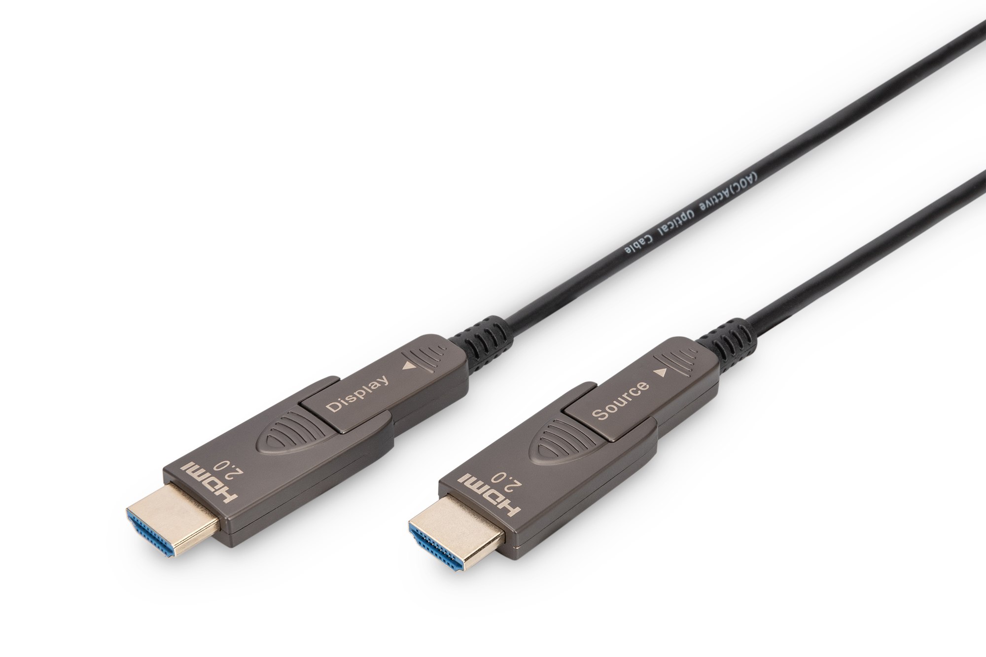 DIGITUS AK-330127-100-S 4K - HDMI AOC Hybrid Glasfaserkabel mit 10m abnehmbaren Stecker