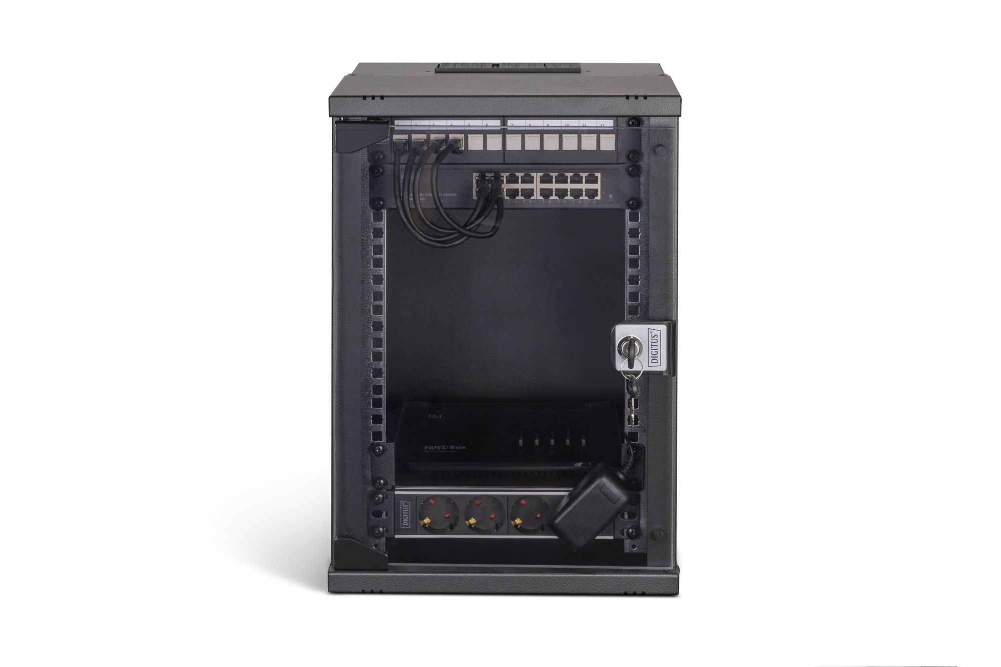 Server, Rack, Netzwerk, Steckdosenleiste, Schrank