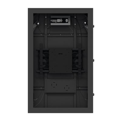 Serverschrank, Metallgehäuse, Schwarz, Rückansicht, Elektronikschrank
