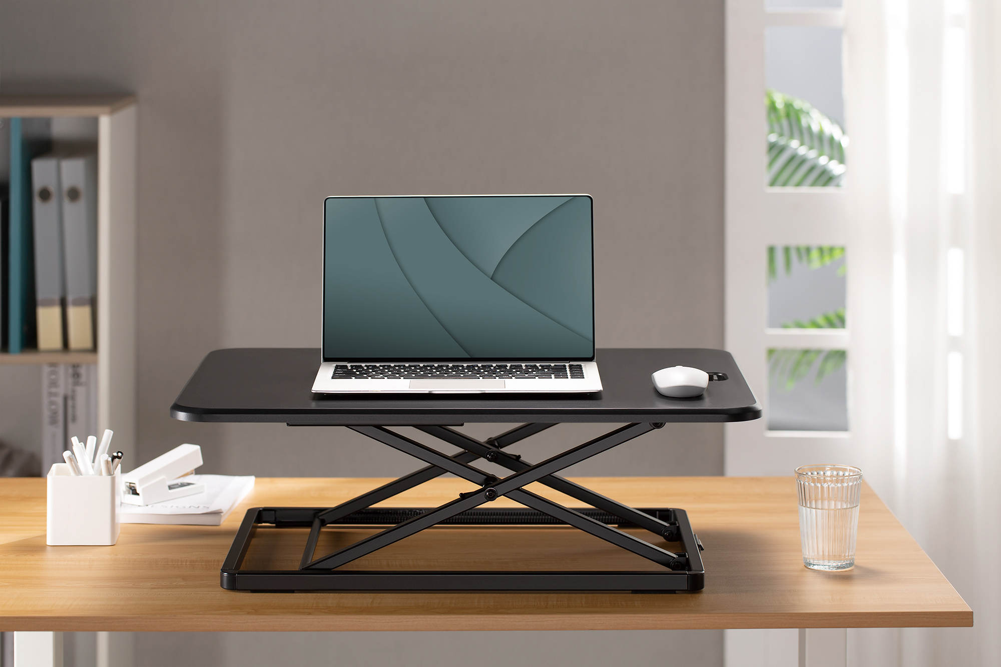 DIGITUS DA-90445 Ergonomischer Steh-/Sitz Schreibtischaufsatz