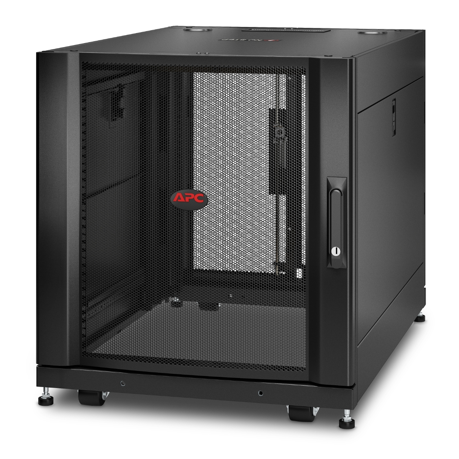 servergehäuse, Rackgehäuse, APC, Mesh-Tür, schwarzer Schrank