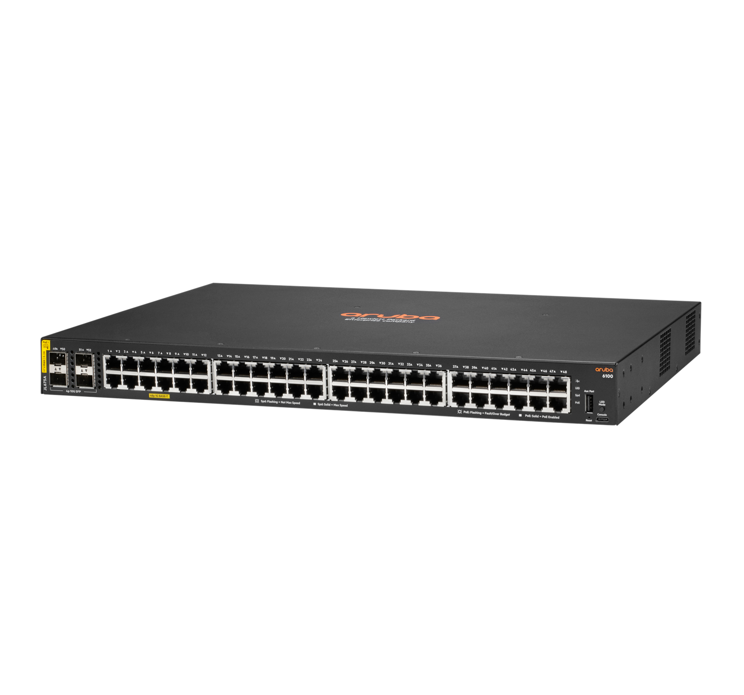 HPE Switch 48 x 10/100/1000, 4xSFP+, PoE (Klasse4), JL675A