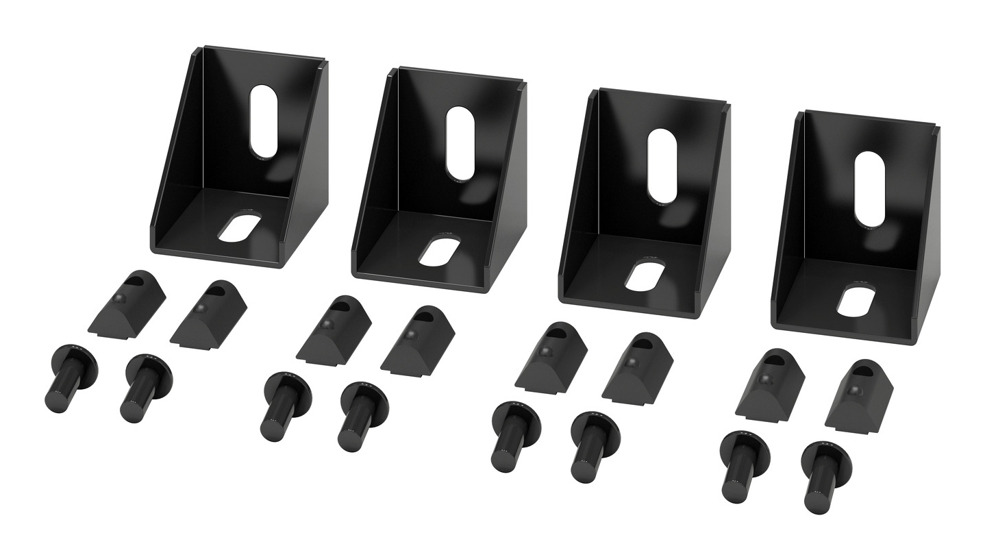 APC Right Angle Connector x4 Black Klammer