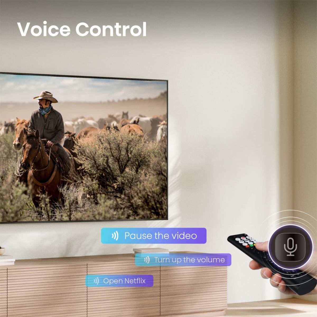 TV, LED‑Fernseher, Wandmontage, Fernbedienung, Sprachsteuerung