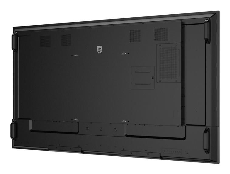 LED-Fernseher, Wandmontiert, Flachbildschirm, Schwarz, Anschlüsse dahinter