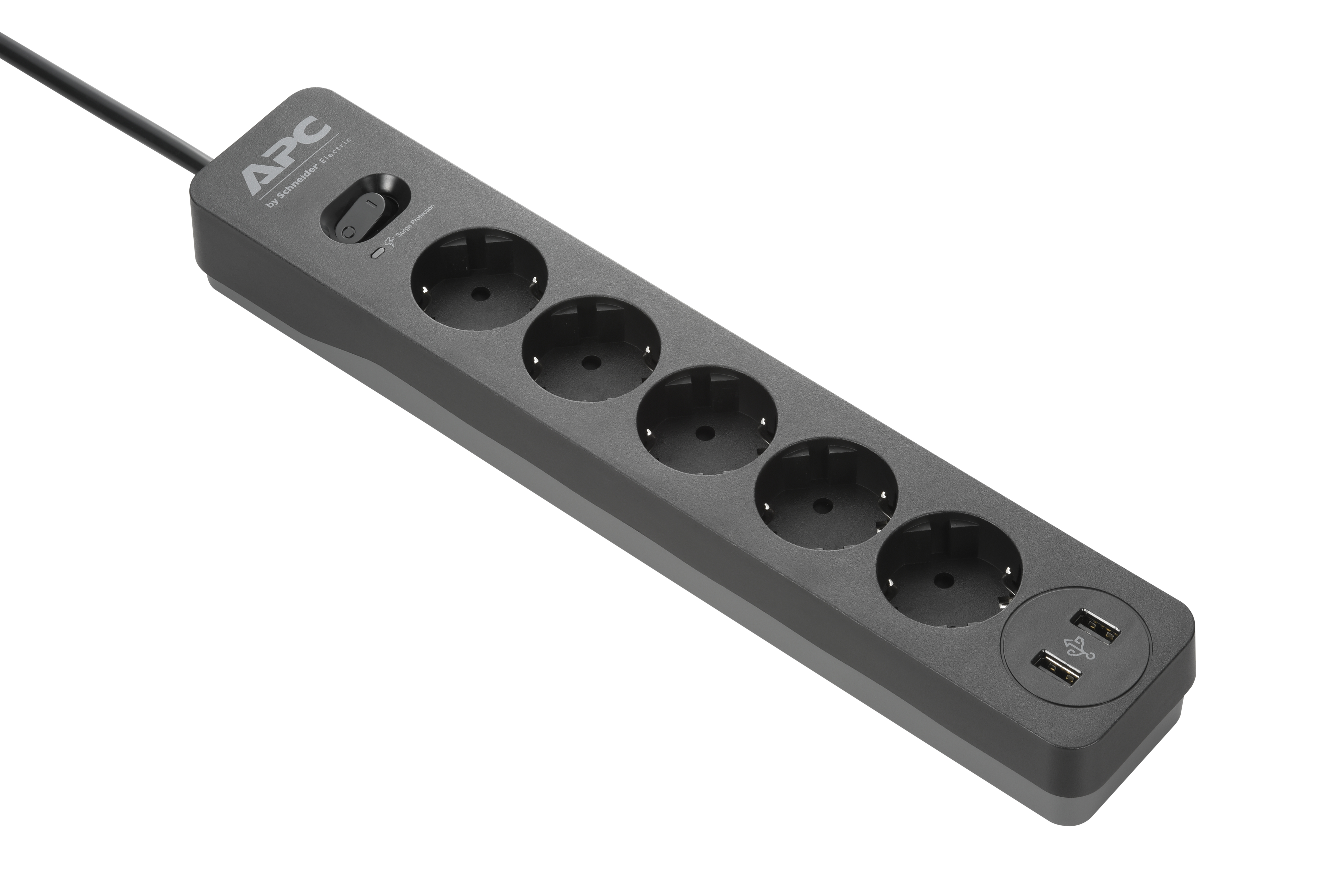 APC Essential SurgeArrest 5 Ausgänge 2 USB-Anschlüsse Schwarz