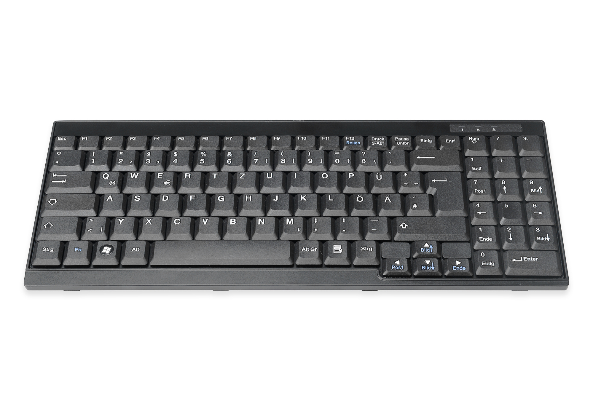 Tastatur, QWERTZ-Layout, Schwarz, Kabelgebunden, Full-Size