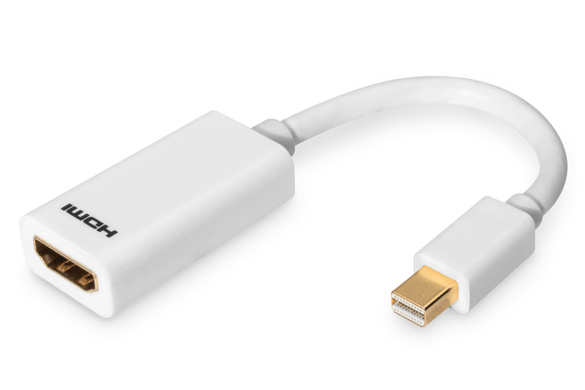 HDMI-Adapter, HDMI Female zu Micro HDMI, Weißes Kabel, Goldkontakt, weiße Gehäuse