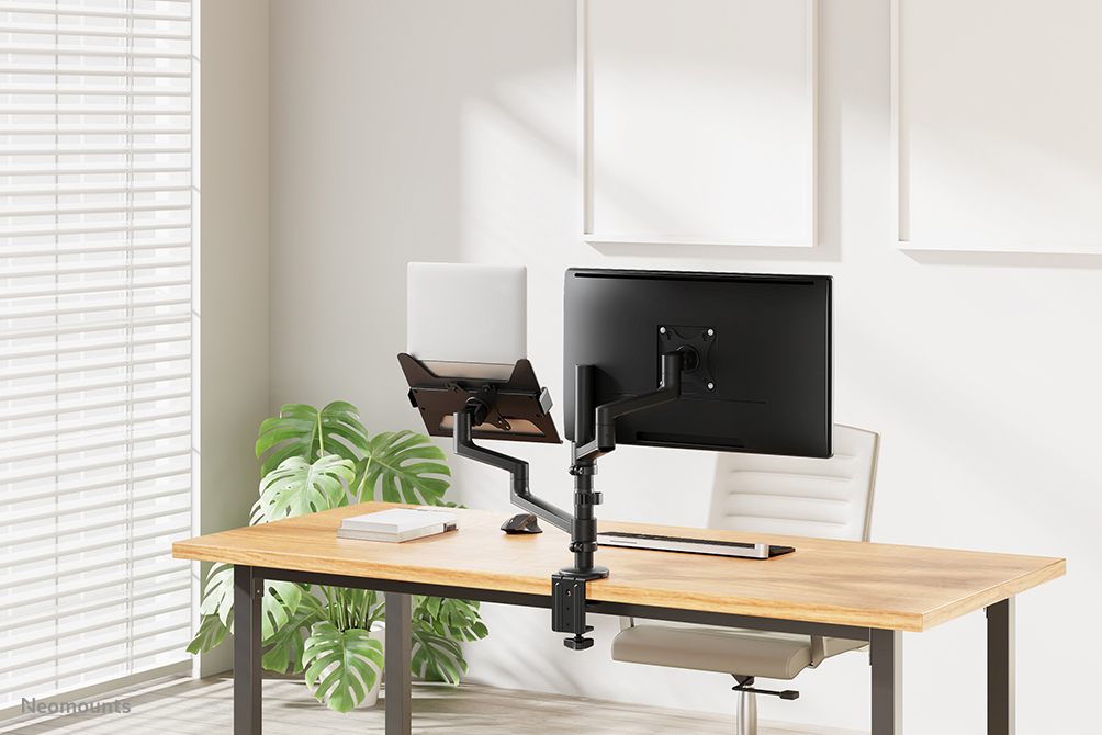 Neomounts Monitor-/Notebook-Tischhalterung - Notebook- & Monitorarm - Schwarz - Stahl - 29,5 cm (11.6") - 43,9 cm (17.3") - 68,6 cm (27")
