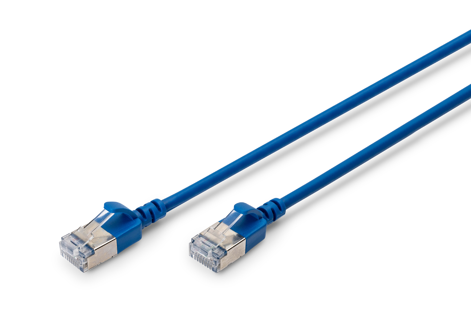 DIGITUS DK-1632-A-015S-B, CAT 6A F-FTP Slim Patchkabel, kupfer, LSZH AWG 32/7, Länge 1.5m, Blau Kabel, Rauchrohr