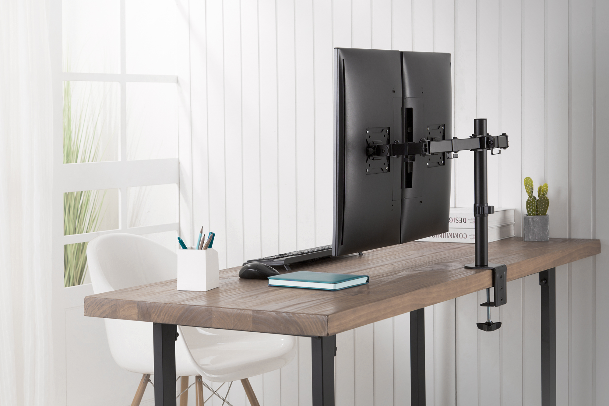 monitor, Monitorstativ, Schreibtisch-Setup, Dual-Monitorarm, Büro-Schreibtisch