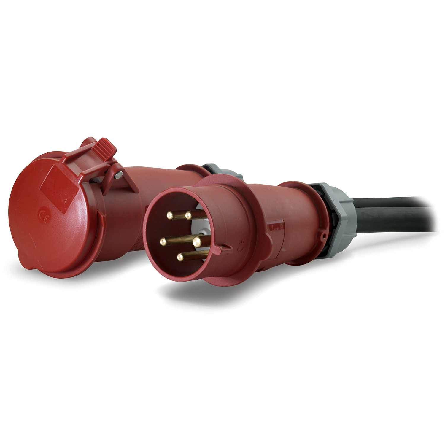 Stecker, Steckverbindung, roter Steckadapter, III-Pin Stecker, Elektrische Verbindung