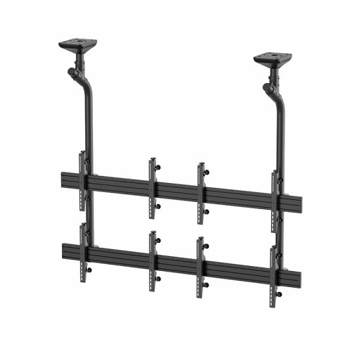 TV-Wandhalterung, schwarzes Metall, Doppelquerstrebe, neigbar, Mehrfachhalterung