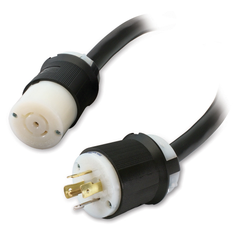 APC 12' CABLE EXTENDER 5-WIRE #10 AWG, UL WITH L21-20R/P Adapter, Elektronik, Stecker