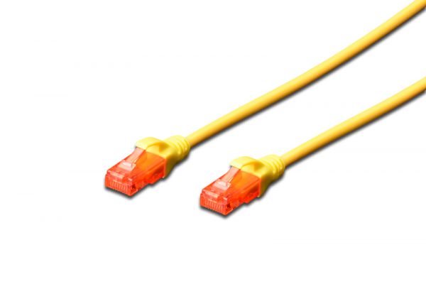 DIGITUS Patchkabel CAT 6, U-UTP, PVC, Länge 2 m, Farbe Gelb