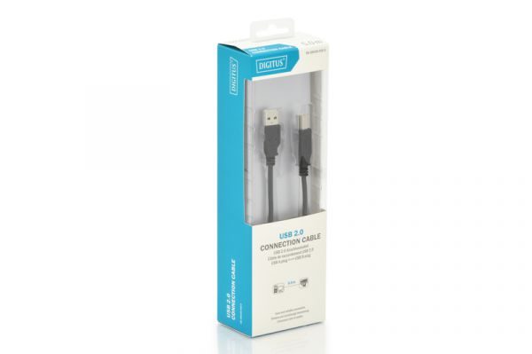 DIGITUS USB 2.0 Anschlusskabel, Typ A - B St/St, 5.0m