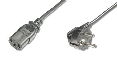 DIGITUS Netzanschlusskabel, CEE 7/7 (Typ-F) 90ø gew.- C13 St/Bu, 0,75m
