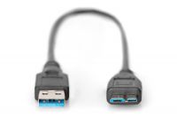 Vorschau: DIGITUS USB 3.0 Anschlusskabel, USB A - Micro USB B St/St, 0.25m