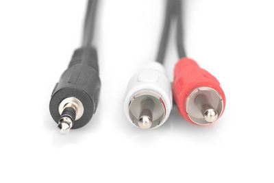 DIGITUS Audio Adapterkabel, stereo 3.5mm - 2x RCA 1.50m, schwarz