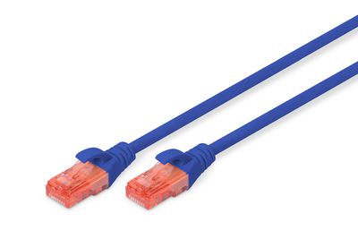 DIGITUS Patchkabel CAT 6 U-UTP, Länge 0,50 m, Farbe Blau