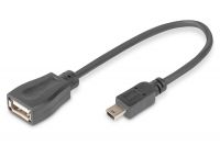 Vorschau: DIGITUS USB 2.0 Adapterkabel, OTG, Typ mini B - A St/Bu, 0,2m