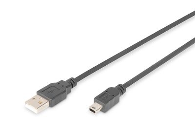 DIGITUS USB 2.0 Anschlusskabel, Typ A - mini B (5pin) St/St, 3.0m