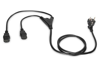 DIGITUS Netzverteilerkabel, CEE 7/7 (Typ-F) - 2x C13 St/Bu, 1.7m