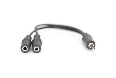 DIGITUS Headset Adap. Kab.,TRRS 3.5mm(4pin)-2xstereo 3,5mm St/Bu/Bu, 0,2m
