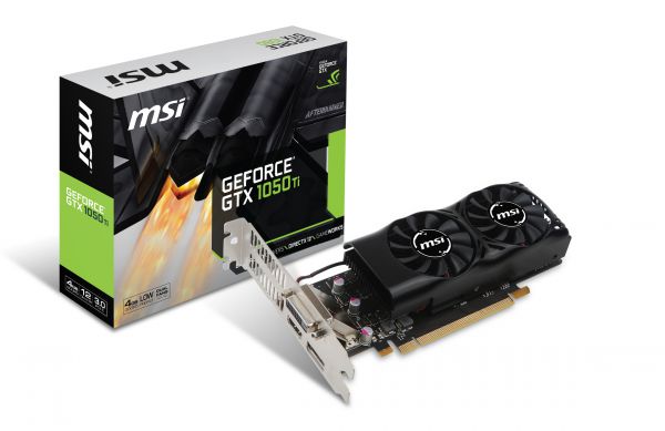 VGA MSI NVIDIA GeForce GTX 1050 TI 4GB - 1x HDMI, 1x DP, 1x DVI-D - aktiv - low profile