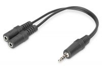 Vorschau: DIGITUS Headset Adap. Kab.,TRRS 3.5mm(4pin)-2xstereo 3,5mm St/Bu/Bu, 0,2m